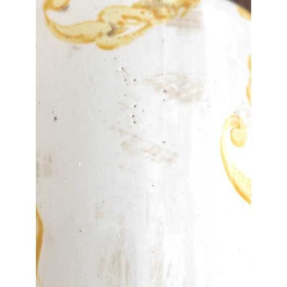 Anthropologie Distressed Patterned Vase Tall 8” High Dark Yellow - Picture 8 of 10